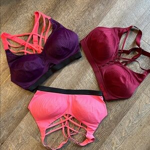 Victoria's Secret Sport Bra Trio - Purple, Burgundy, Pink
